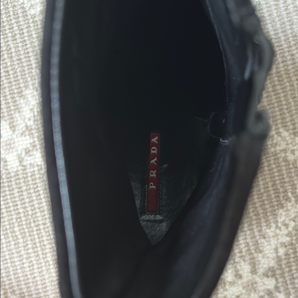 Prada Black Suede Wedge Ankle Boots - Picture 6 of 6